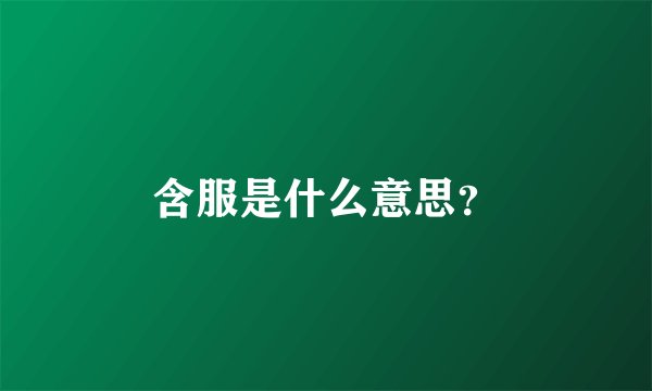 含服是什么意思？