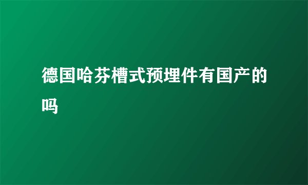 德国哈芬槽式预埋件有国产的吗