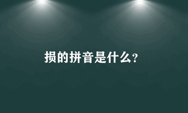 损的拼音是什么？