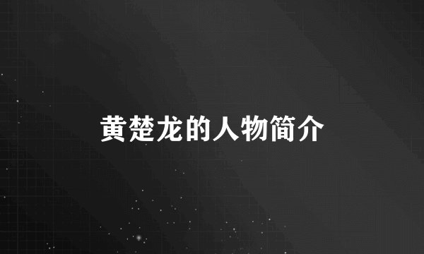 黄楚龙的人物简介