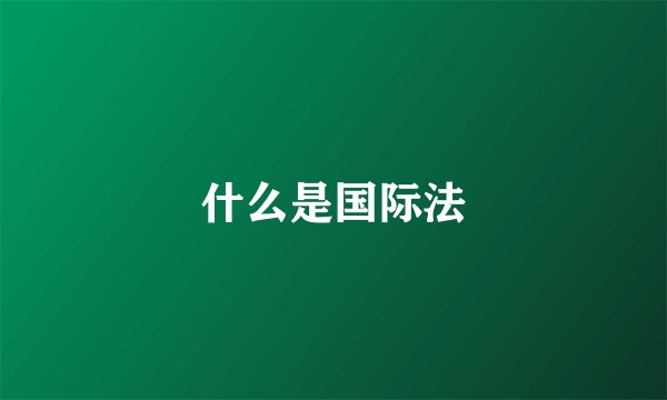 什么是国际法