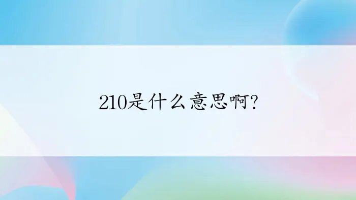 210是什么意思啊?