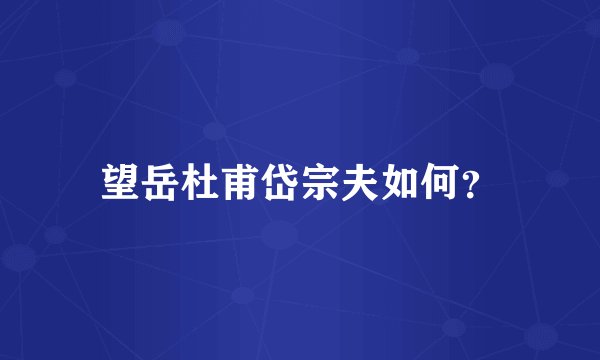 望岳杜甫岱宗夫如何？