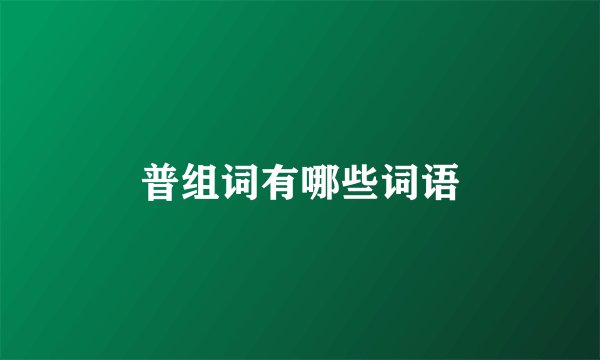 普组词有哪些词语