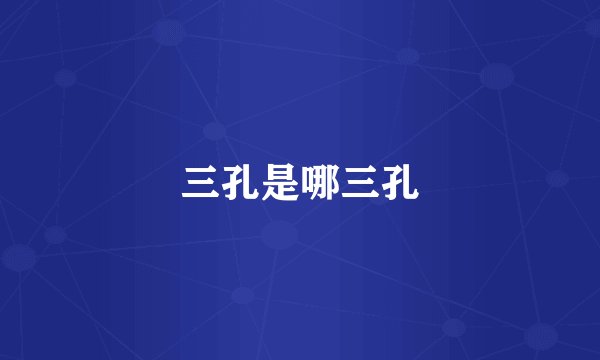 三孔是哪三孔