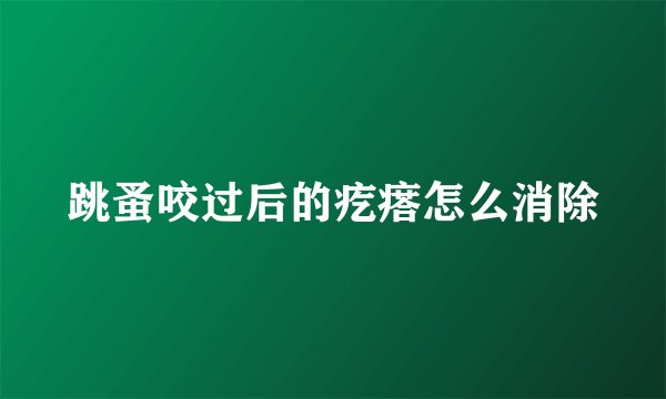 跳蚤咬过后的疙瘩怎么消除