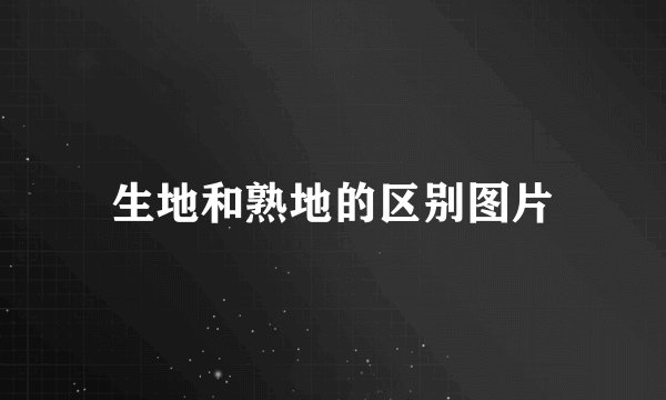 生地和熟地的区别图片