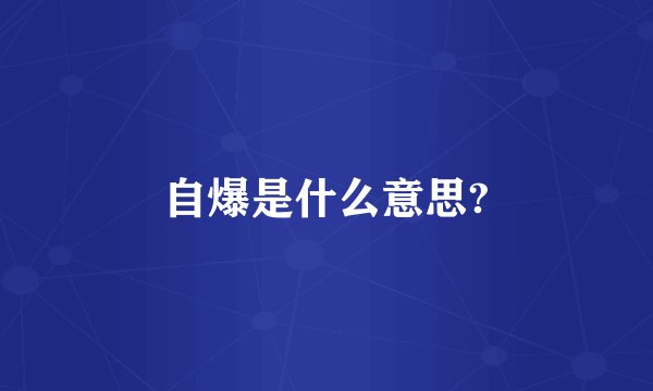 自爆是什么意思?