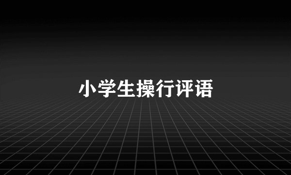 小学生操行评语