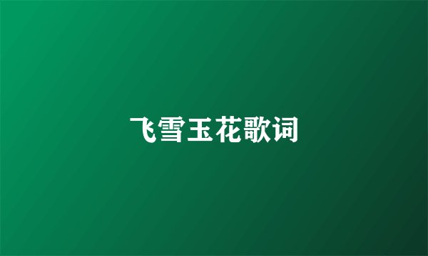 飞雪玉花歌词