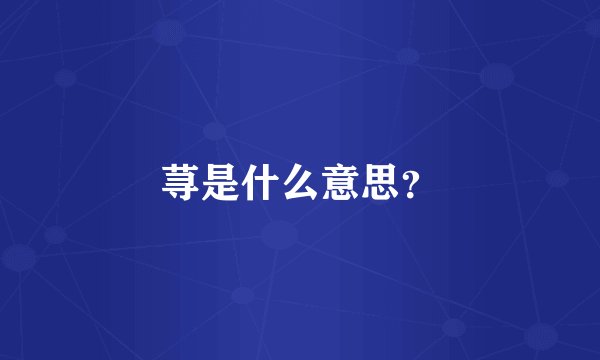 荨是什么意思？