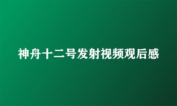 神舟十二号发射视频观后感