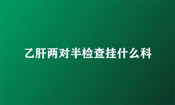 乙肝两对半检查挂什么科