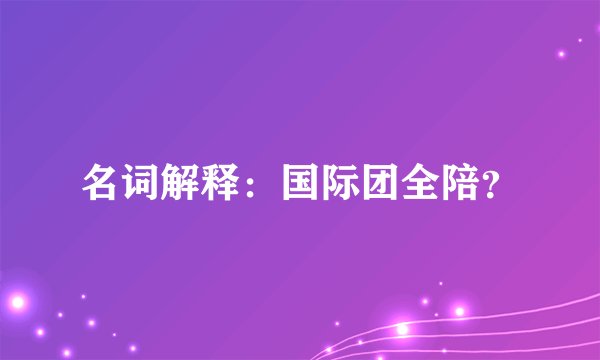 名词解释：国际团全陪？