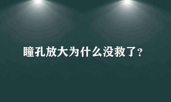 瞳孔放大为什么没救了？