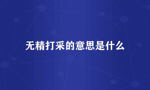 无精打采的意思是什么