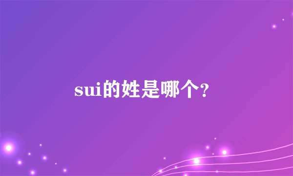 sui的姓是哪个？