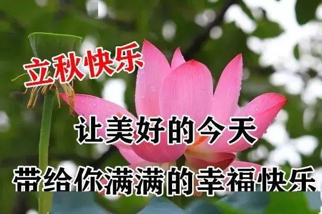 关于立秋的古诗2022立秋早上好图片？