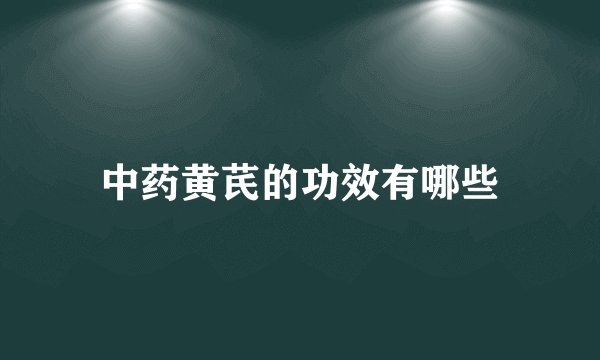中药黄芪的功效有哪些