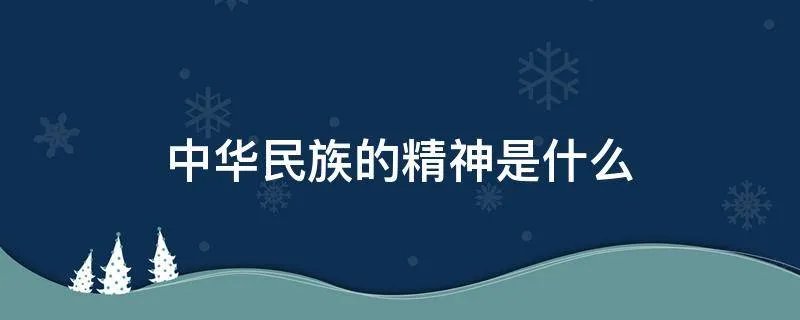 中华民族的精神是什么