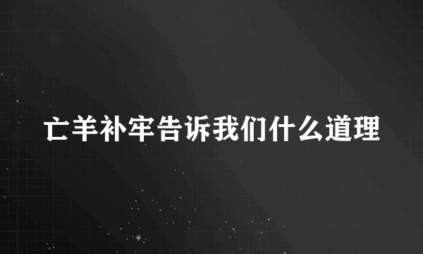 亡羊补牢告诉我们什么道理