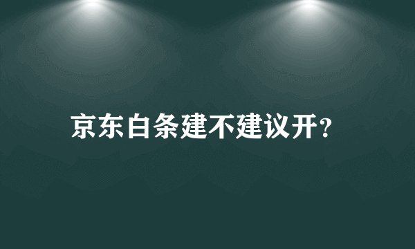 京东白条建不建议开？