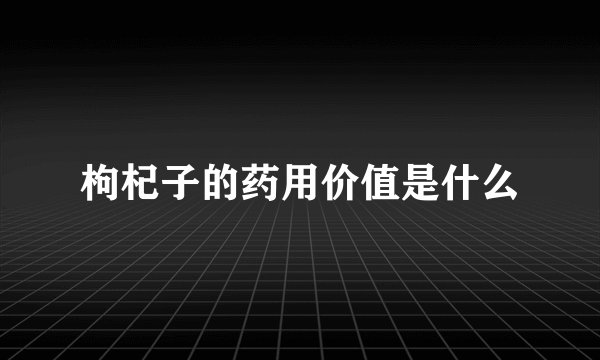枸杞子的药用价值是什么