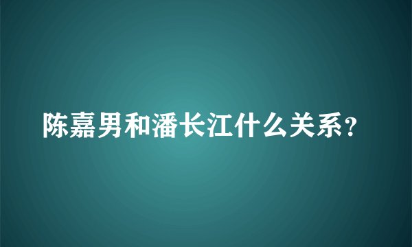 陈嘉男和潘长江什么关系？