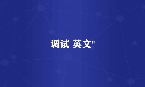 调试 英文