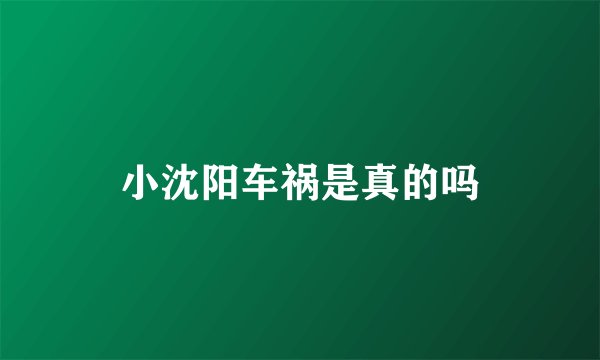 小沈阳车祸是真的吗