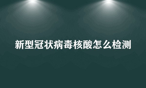 新型冠状病毒核酸怎么检测
