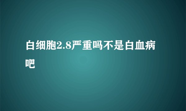 白细胞2.8严重吗不是白血病吧