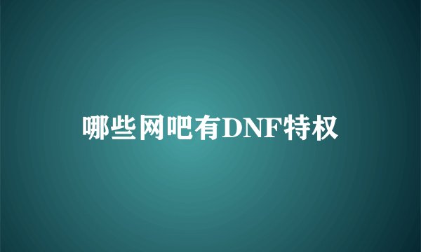 哪些网吧有DNF特权