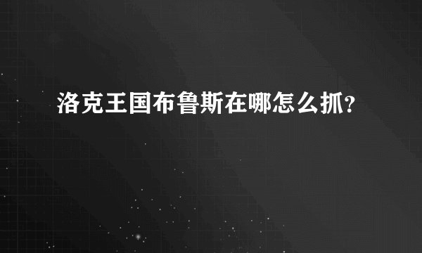 洛克王国布鲁斯在哪怎么抓？