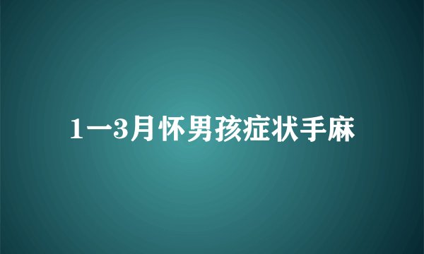 1一3月怀男孩症状手麻