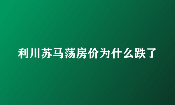 利川苏马荡房价为什么跌了