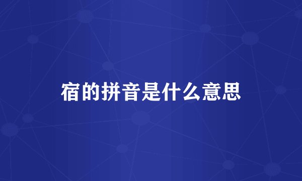 宿的拼音是什么意思