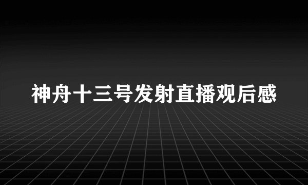 神舟十三号发射直播观后感