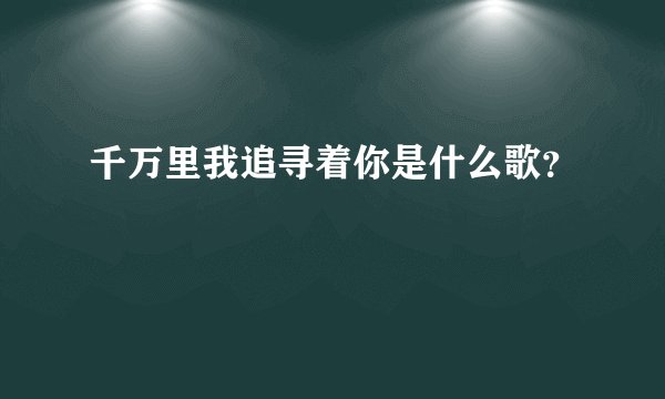 千万里我追寻着你是什么歌?