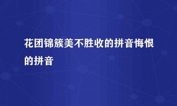 花团锦簇美不胜收的拼音悔恨的拼音