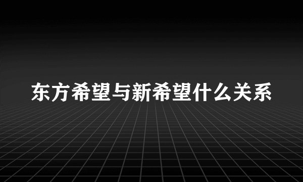 东方希望与新希望什么关系