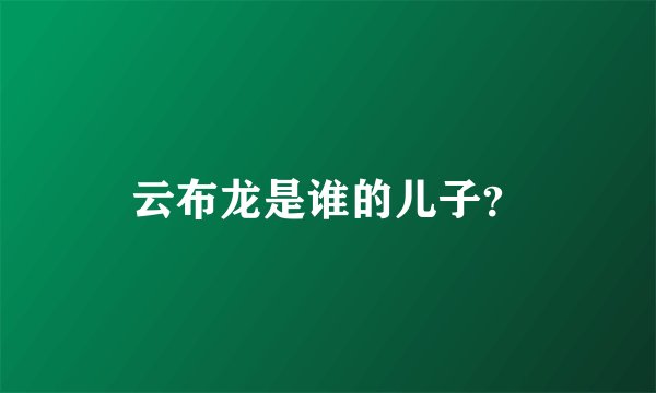 云布龙是谁的儿子？