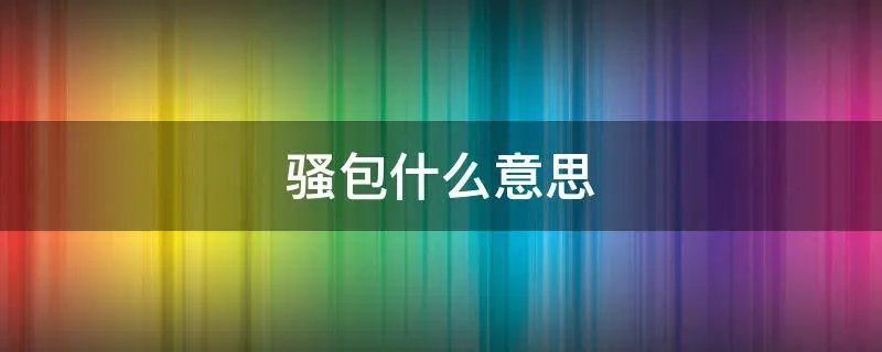 骚包什么意思