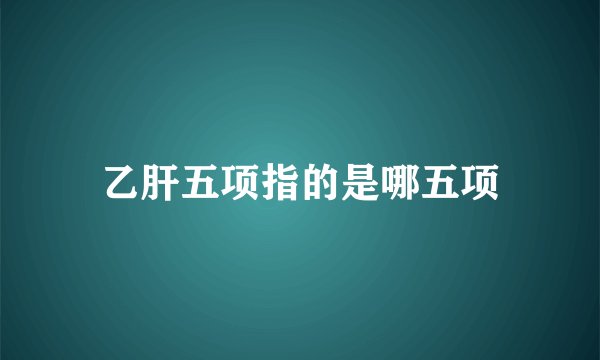 乙肝五项指的是哪五项