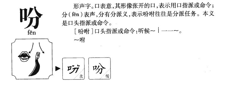 “吩”怎么组词？