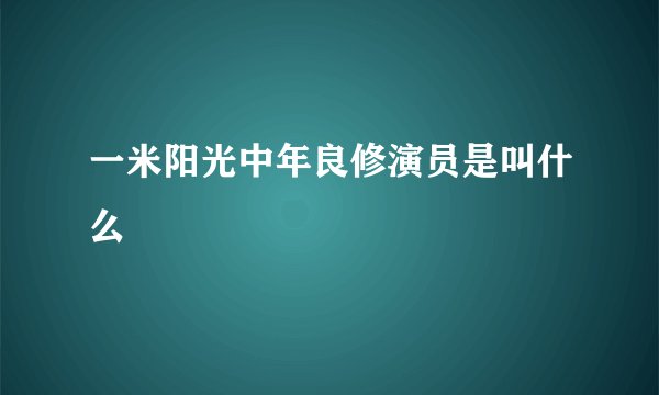 一米阳光中年良修演员是叫什么