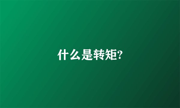 什么是转矩?
