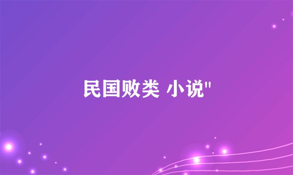 民国败类 小说