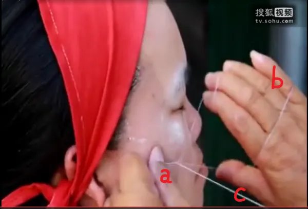 有谁知道用线开脸的手法吗?谢谢了