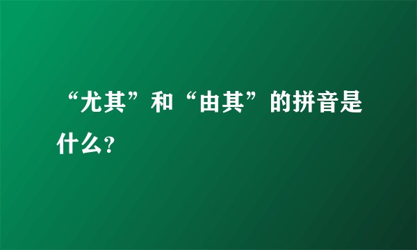 “尤其”和“由其”的拼音是什么？